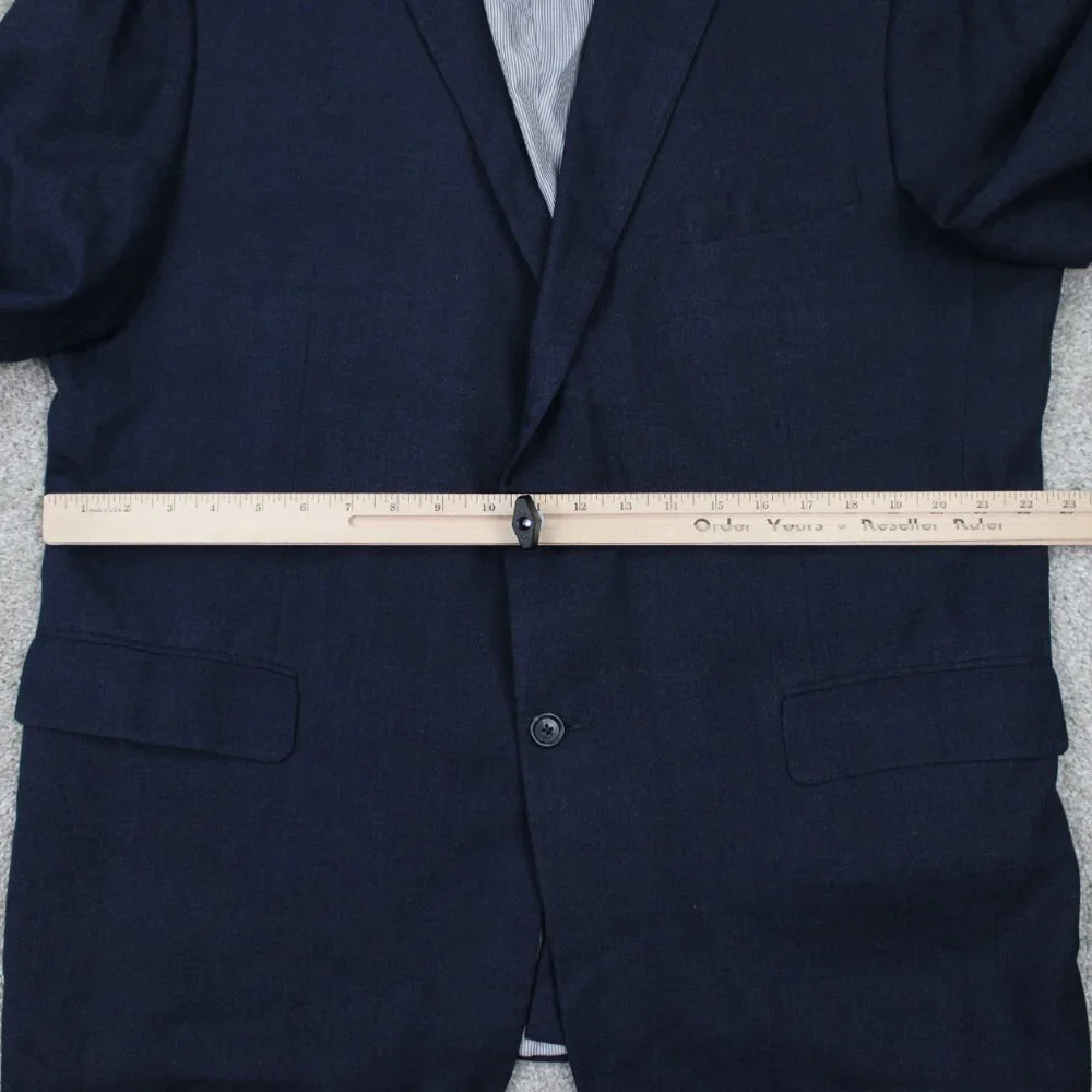 Jos. A. Bank 730 Burke Blazer Mens 46 L‎ Blue Linen/Wool Blend Sports Jacket